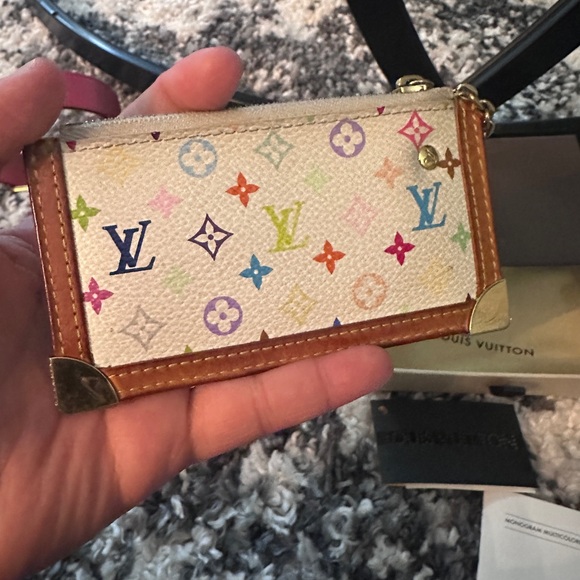 Louis Vuitton Monogram Multicolore Key Pouch in White with Multicolor Logo - Picture 7 of 15
